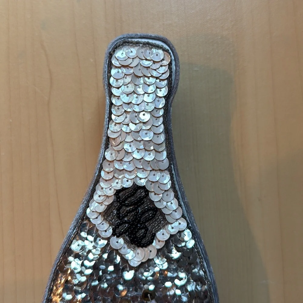 Vintage Sequin & Satin  1998 Champagne Bottle Trinket Box Millennium 1999/ 2000
